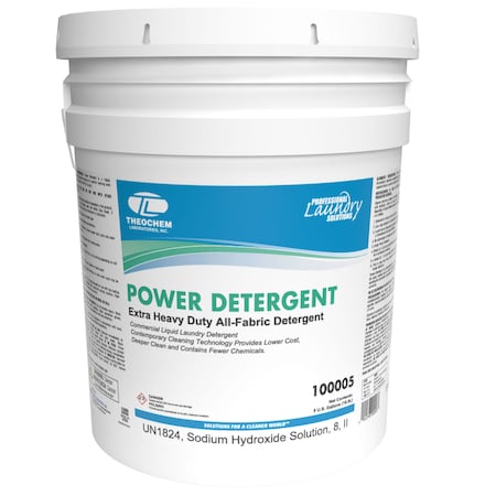 Theochem Laundry Detergent, 5 gal Pail, Liquid, Odourless, Greenish blue 100005-99990-1P